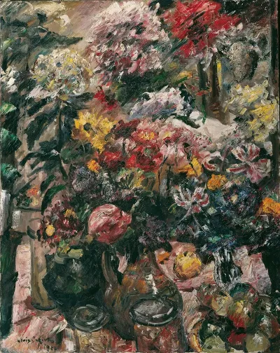 Stillleben Mit Chrysanthemen Und Amaryllis