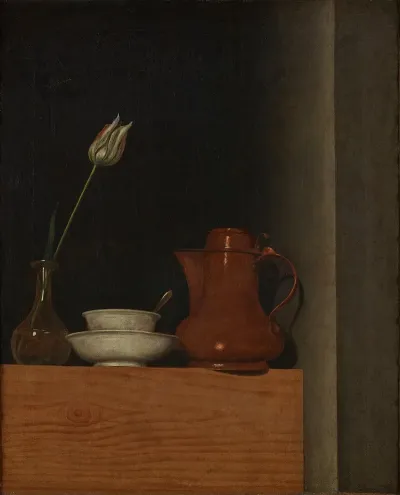Stillleben Mit Krug Und Tulpe