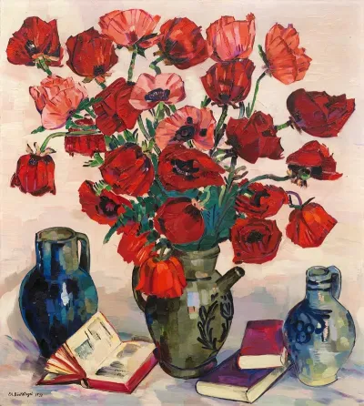 Stillleben Mit Mohnblumen