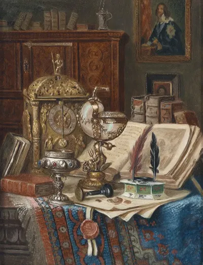 Stillleben Mit Muschelpokal
