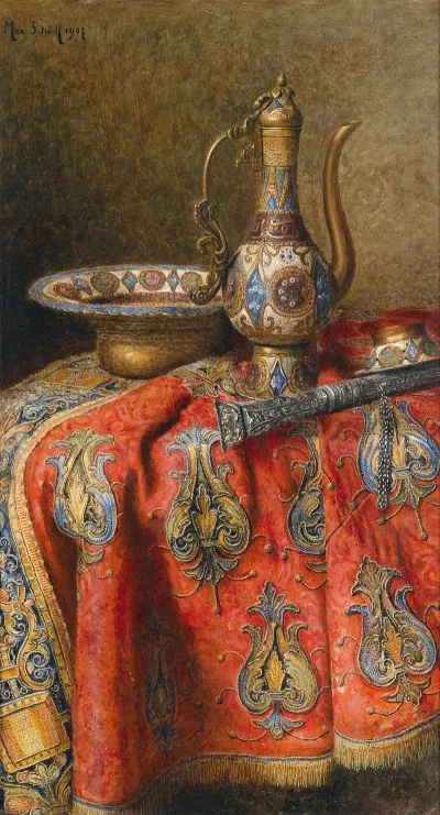 Stillleben Mit Orientalischen Antiquitaten