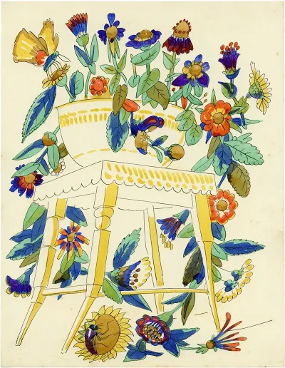 Stoel Met Vaas En Bloemen 4