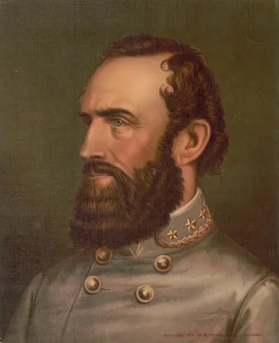 Stonewall Jackson Bust Portrait Facing Left Wearing Military Uniform
