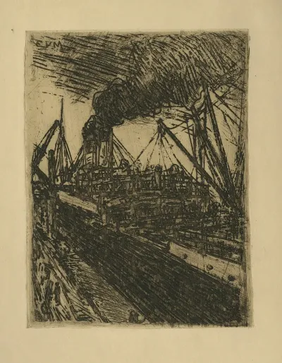 Stoomschip In De Haven