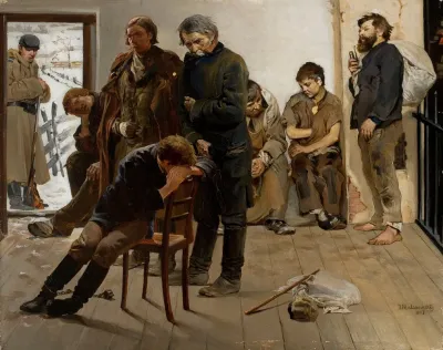 Stopover During The Transport Of Deportees To Siberia Convicts