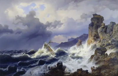 Storm At Sea Off The Norwegian Coast
