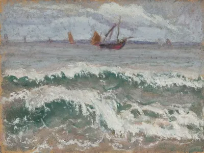 Stormy Sea With Boats