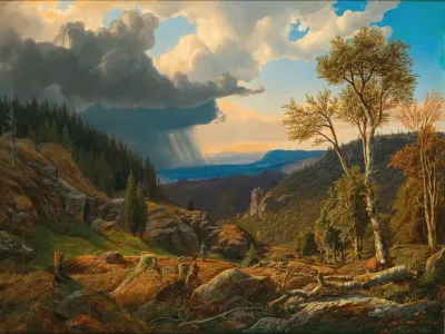 Stormy Weather Upcoming Landscape By Ossegg