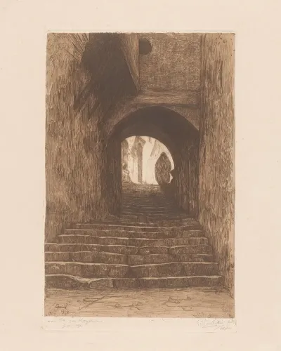 Straat Met Trap Te Algiers Philip Zilcken 1908