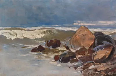 Strand Bei Lohme Mit Felsen