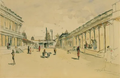 Strase In Madras Mit Einem Tempel