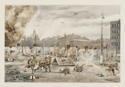 Strasenkampf Am 7 April 1945 Vor Den Zerstorten Naschmarktbuden