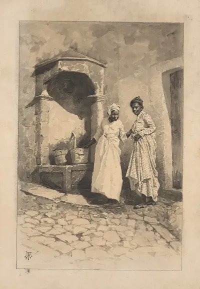 Street Fountain In St Pierre