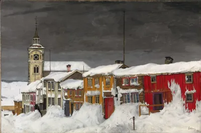 Street In Roros In Winter