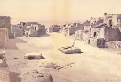 Street In The Pueblo Of Oraibi Tusayan Arizona