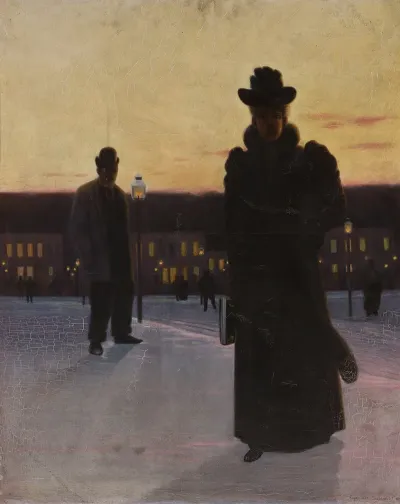 Street Scene At Dusk