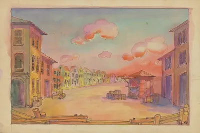 Street Scene At Sunset