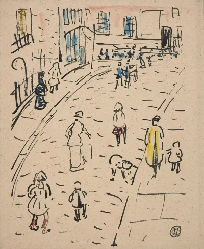 Street Scene With Figures