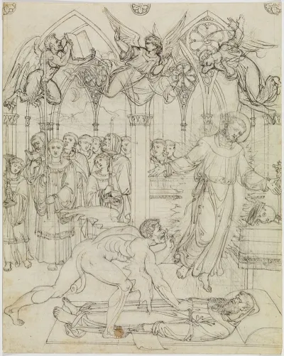 Streit Des Hl Franziskus Mit Dem Satan Um Die Seele Des Monches Guido Da Montefeltro Dante Inferno Canto 27 V 112