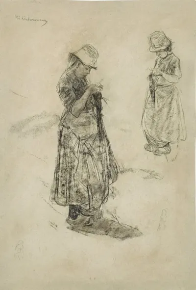 Strickende Madchen Girls Knitting
