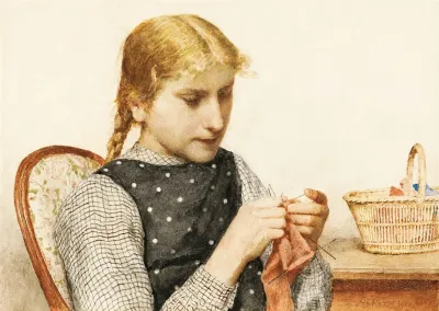 Strickendes Madchen