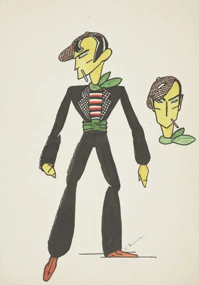 String Fevermarionette Black Coat With Green Lapels