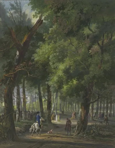 Strollers And Rider In Hague Forest