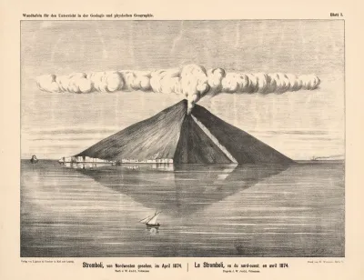 Stromboli Von Nordwesten Gesehen Im April 1874