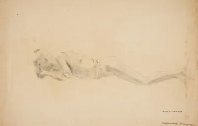 Studie Af Gipsafstobning Fra Pompeji Liggende Mand