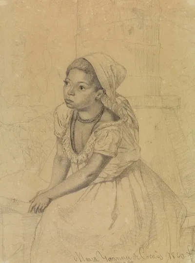 Studie Der Maria Joanna De Cocaies Sitzend In Halbfigur Nach Links Gewendet