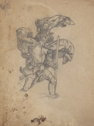 Studie Efter Durer Den Hellige Christoforus I