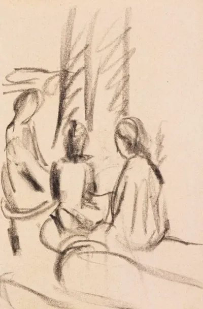 Studie Sitzender Madchen