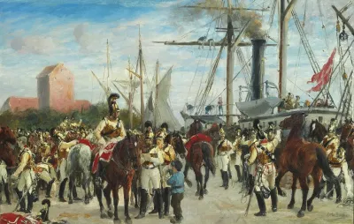 Studie Til Hestgarden Indskibes I Korsor 1848
