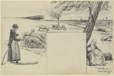 Studie Zu Dem Wandgemalde Sommer