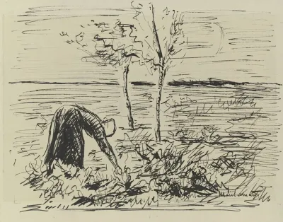 Studie Zu Dem Wandgemalde Winter Zur Holzleserin
