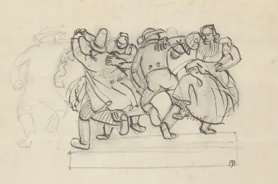 Studie Zu Einem Relief Mit Tanzenden Bauern