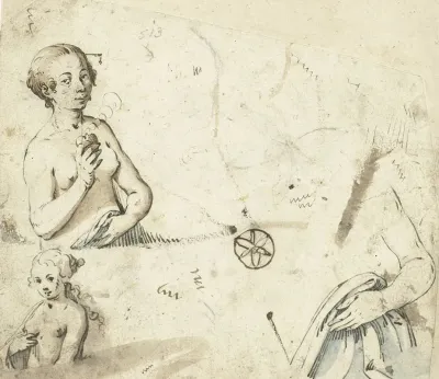 Studieblad Met Een Paar Vrouwelijke Halffiguren