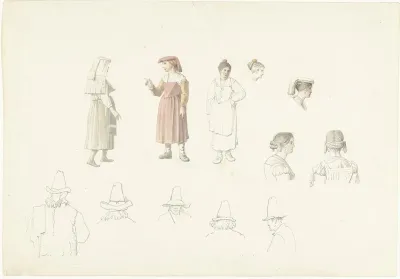 Studieblad Met Italiaanse Boeren En Boerinnen