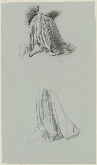 Studienblatt Kniende Weibliche Gewandfigur