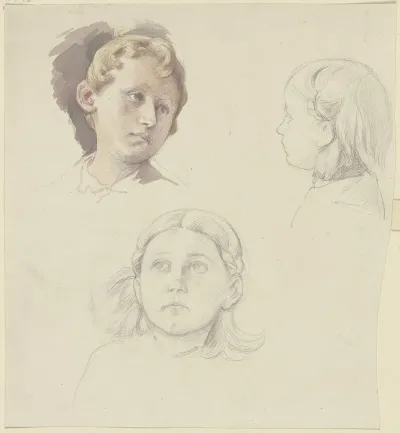 Studienblatt Madchen Mit Zuber