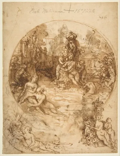 Studies For A Circular Composition Of Diana And Her Nymphs Bathing 2