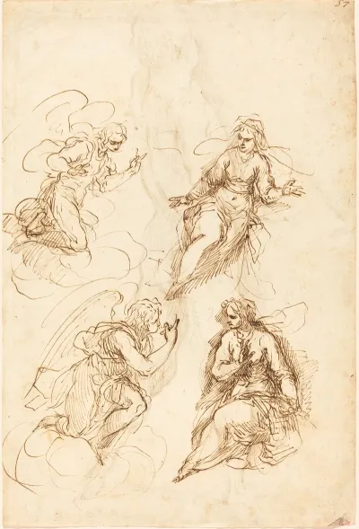 Studies For An Annunciation Recto