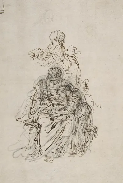 Studies For An Education Of The Virgin Saint Anne Teaching The Virgin To Read