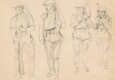 Studies For Entering The War Recto