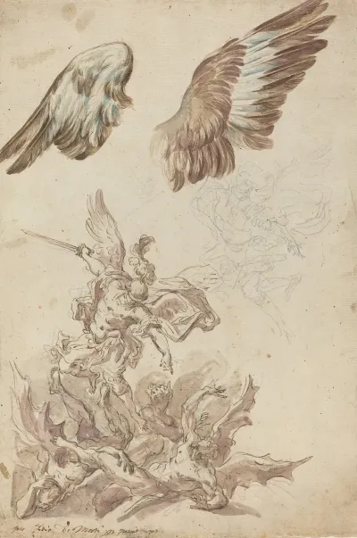 Studies For Saint Michael Defeating The Rebel Angels