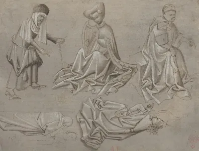 Studies For Six Figures Sheet From A Model Book Recto