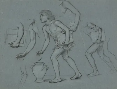 Studies For The Arm Body Books And Urn Of Male Figure Representing An Educated Electorate