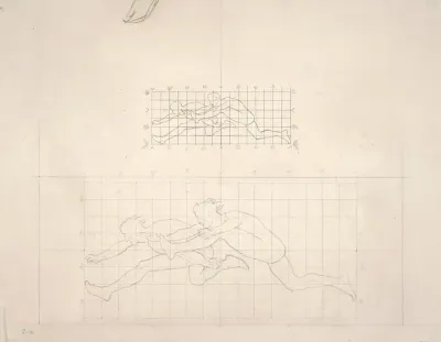 Studies For Two Classical Male Figures Jumping