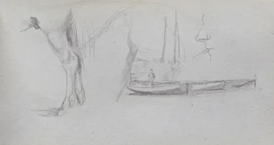 Studies Horses Leg Figure In A Boat And Profile
