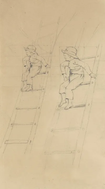 Studies Of A Boy On A Ladder